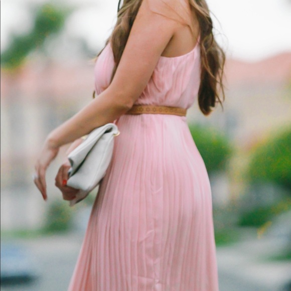 Dresses Blush Pink Pleated Maxi Dress Poshmark
